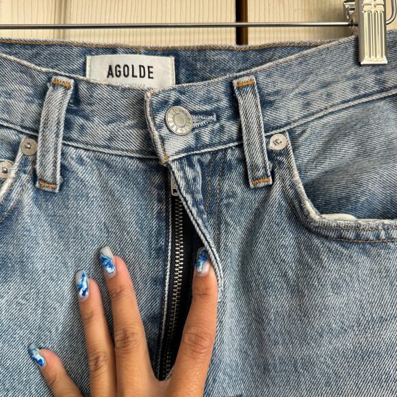 Agolde Straight Jeans size 23 Medium Wash High Rise denim classic quiet luxury - Picture 5 of 5
